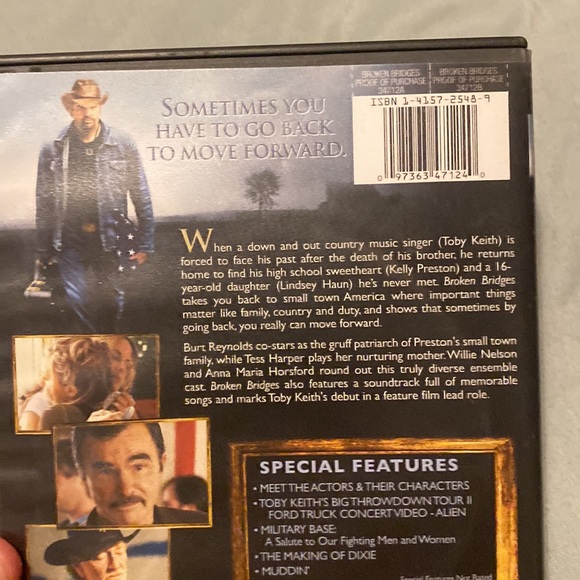 Broken Bridges dvd movie Toby Keith *RARE - Picture 2 of 3